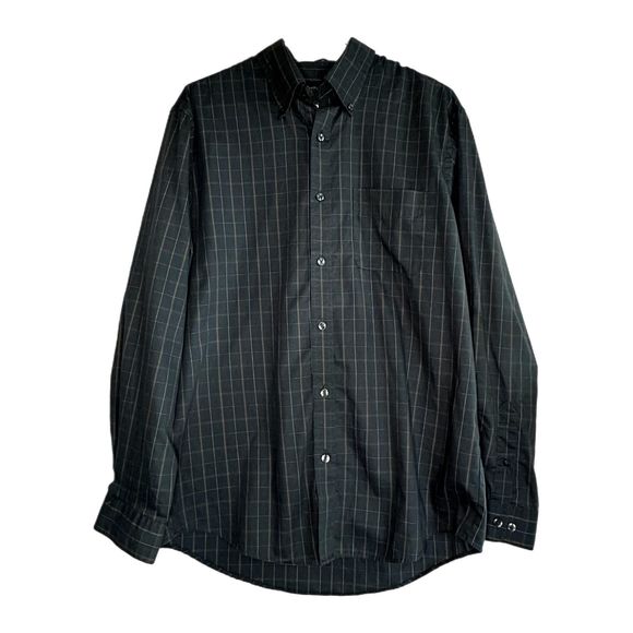 Van Heusen Dark Bluish Green Button Down Shirt, Medium, 15-15.5, Pre-owned - Picture 1 of 6